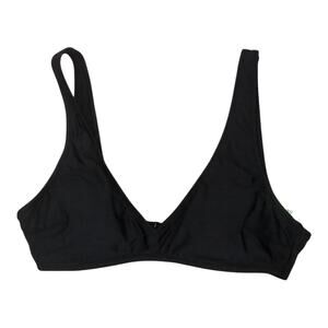 Aerie NWT Women’s Voop Plunge Bralette Removable Pads Black Bikini Top Small